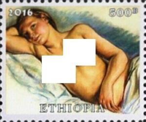 Stamp, Nudes, Cinderellas,  , Illustrators, Nudes, Women