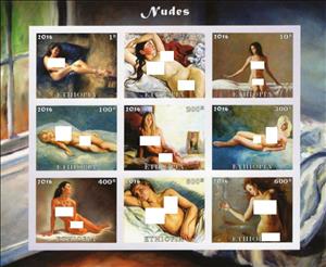 Mini Sheet, Nudes, Cinderellas,  , Illustrators, Nudes, Women