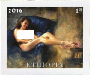 Stamp, Nudes, Cinderellas,  , Illustrators, Nudes, Women