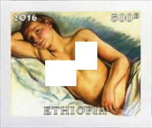 Stamp, Nudes, Cinderellas,  , Illustrators, Nudes, Women