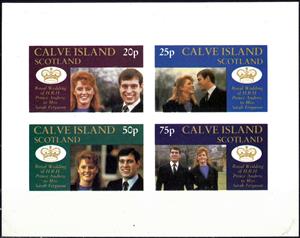 Mini Sheet, Royal Wedding of H.R.H. Prince Andrew to Miss Sarah Ferguson, Cinderellas,  , Men, Princes, Royalty, Weddings, Women