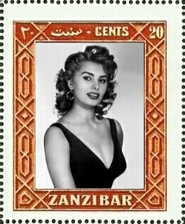 Stamp, Sophia Loren (Sofia Villani Scicolone), Cinderellas,  , Actors, Famous People, Photographs, Women
