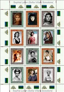 Mini Sheet, Sophia Loren (Sofia Villani Scicolone), Cinderellas,  , Actors, Famous People, Photographs, Women
