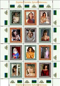 Mini Sheet, Sophie Danièle Sylvie Marceau, Cinderellas,  , Actors, Famous People, Photographs, Women