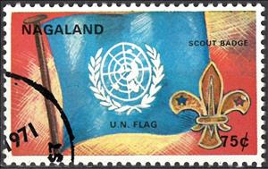 Stamp, U.N. Flag, Cinderellas,  , Flags, Scouting