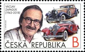 Stamp, Václav Zapadlík, Artist and Stamp Designer, Czech Republic,  , Artists, Cars