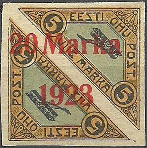 Stamp, Air Mail (overpint on pair), Estonia,  , Aircraft, Aviation