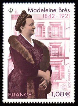 Stamp, Madeleine Brès, First Female Doctor in France, France,  , Famous People, Physicians, Women