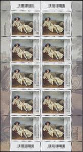 Mini Sheet, "Goethe In Campagna" by Johann Heinrich Wilhelm Tischbein, Germany, Federal Republic,  , Art, Authors, Headgear, Literary People (Poets and Writers), Painters, Paintings
