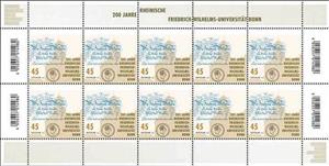 Mini Sheet, 200th Anniversary of the Friedrich-Wilhelm University, Bonn, Germany, Federal Republic,  , Anniversaries and Jubilees, Universities
