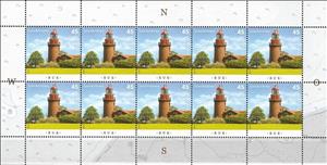 Mini Sheet, Buk, Germany, Federal Republic,  , Architecture, Clouds, Lighthouses, Towers, Trees