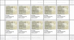 Mini Sheet, Excerpt from Luther's copy (1540), Germany, Federal Republic,  , Books, Lutheran, Religion