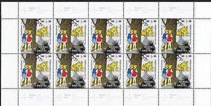 Mini Sheet, Hansel and Gretel - The Children in the Forest, Germany, Federal Republic,  , Animals (Fauna), Birds, Children, Fairy Tales, Forests, Houses, Literature, Trees