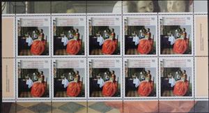 Mini Sheet, The Girl with the Wine Glass; Painting by Jan Vermeer, Germany, Federal Republic,  , Museums, Painters, Paintings