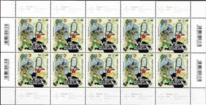 Mini Sheet, Town Musicians of Bremen, Germany, Federal Republic,  , Animals (Fauna), Cats, Dogs, Donkeys, Fairy Tales, Mammals