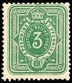 Digit in oval, crown, PFENNIGE