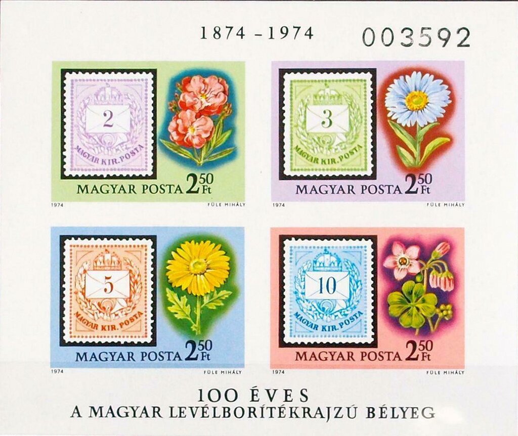 1874-1974 : The 100th Anniversary of the Hungarian Stamp wit