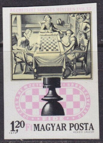 Chess Players 17th Century Copper Engraving by Selenus