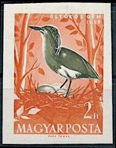 Stamp, Squacco Heron (Ardeola ralloides), Hungary,  , Animals (Fauna), Birds, Herons