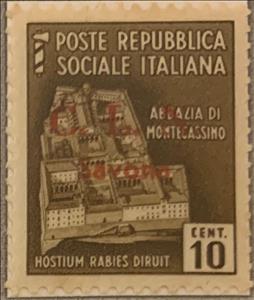 Stamp, Destroyed Monuments Overprinted C.L.N. Savona, Italy,  