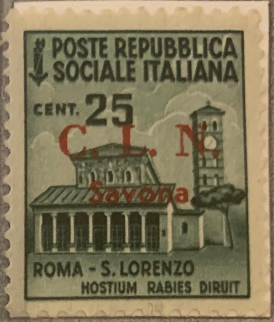 Destroyed Monuments Overprinted C.L.N. Savona
