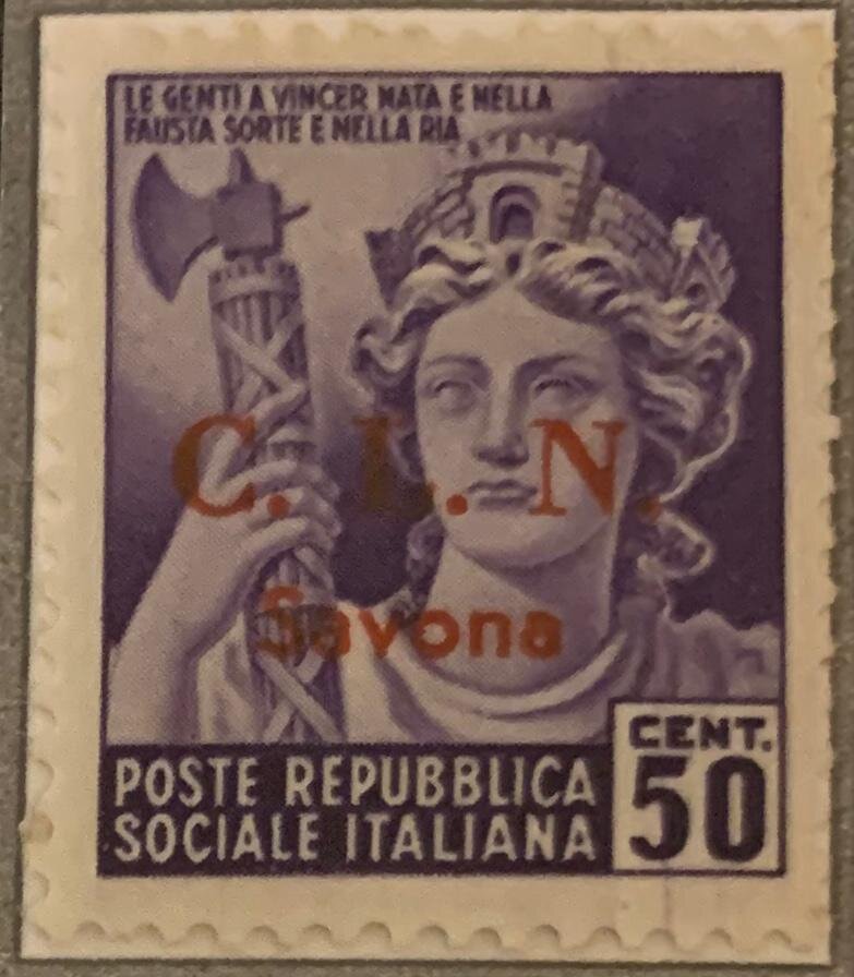 Destroyed Monuments Overprinted C.L.N. Savona