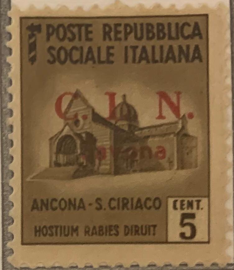 Destroyed Monuments Overprinted C.L.N. Savona