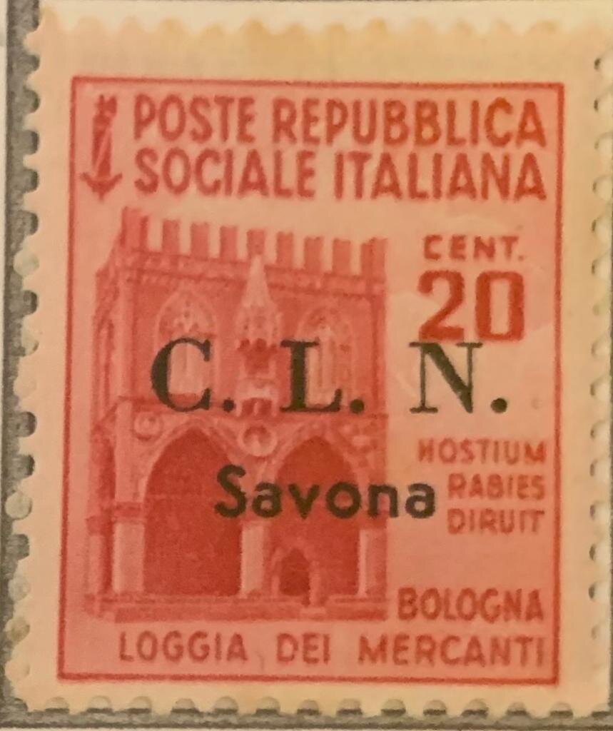Destroyed Monuments Overprinted C.L.N. Savona