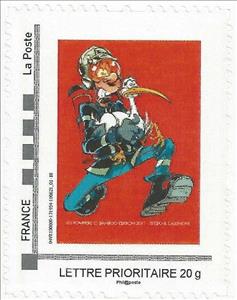 Stamp, Bulles en Champagne. Festival BD Vitry-le Francois Stedo 2, Personalized and Private Mail Stamps,  , Comics, Festivals, Fire-brigade, Graphic Artists