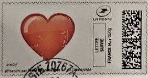 Stamp, Heart Emoji, Personalized and Private Mail Stamps,  , Cartoons, Hearts