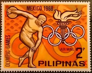 Stamp, Discuss Thrower, Philippines,  , Olympic Games