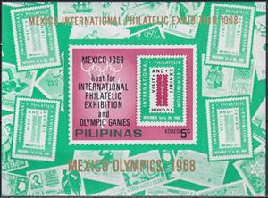Souvenir Sheet, International Philatelic Exhibition, Philippines,  , Olympic Games