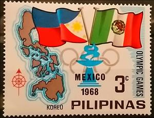Stamp, Philippines map, Philippines,  , Olympic Games