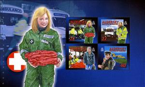 Booklet Pane, Emergency Medical Aid (BP 1), Alderney,  , Aircraft, Aviation, Pilots, Rescue Services