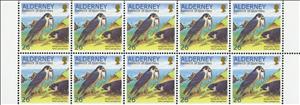 Booklet Pane, Peregrine Falcon (Falco peregrinus), Ruddy Turnstone (Arenar, Alderney,  , Animals (Fauna), Birds, Birds of Prey, Falcons