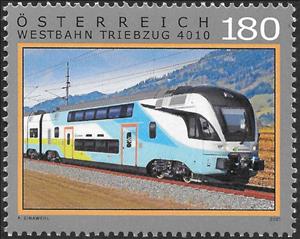 Stamp, WESTbahn (Multiple Unit 4010), Austria,  , Locomotives, Railways