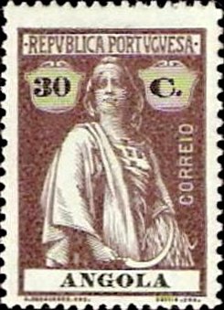 Stamp, Ceres, Angola,  , Mythology, Tools, Crops, Gods and goddesses