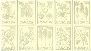 Booklet, Aquilegia, Canada,  , Famous People, Flowers, Heads of State, Plants (Flora), Queens, Royalty