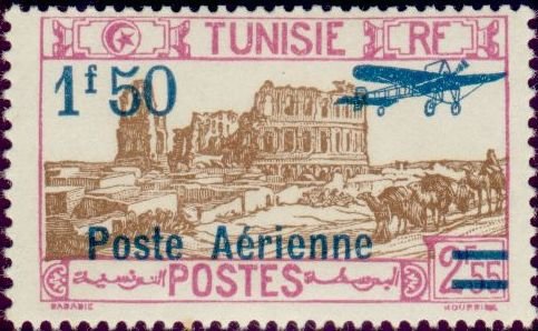 Stamp, Amphitheatre of El Jem, Tunisia,  , Camels, Ruins
