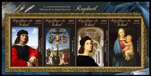 Mini Sheet, 500th Anniversary of the Death of Raphael, Chad,  , Famous People, Painters