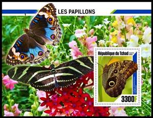 Souvenir Sheet, Caligo telamonius memnon, Chad,  , Butterflies, Insects