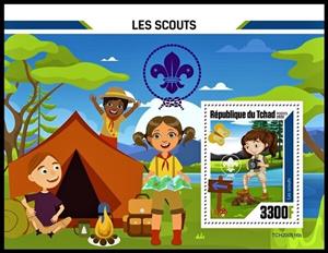 Souvenir Sheet, Scouts, Chad,  , Organizations, Scouting