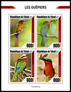 Mini Sheet, Various Bee Eaters, Chad,  , Birds