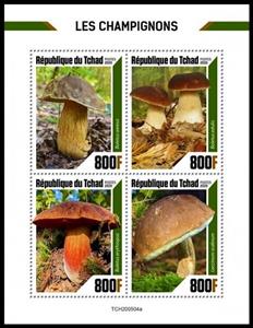 Mini Sheet, Various Mushrooms, Chad,  , Mushrooms, Plants (Flora)