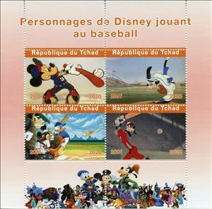 Mini Sheet, Baseball, Cinderellas,  , Cartoons, Disney