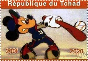 Stamp, Baseball, Cinderellas,  , Cartoons, Disney
