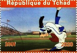Stamp, Baseball, Cinderellas,  , Cartoons, Disney