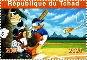 Stamp, Baseball, Cinderellas,  , Cartoons, Disney