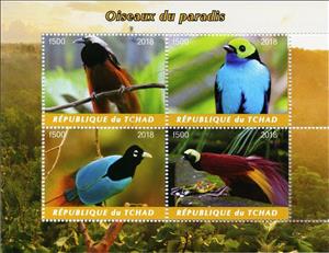 Mini Sheet, Birds of Paradise, Cinderellas,  , Animals (Fauna), Birds