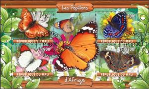 Mini Sheet, Butterflies Africa, Cinderellas,  , Animals (Fauna), Butterflies, Insects